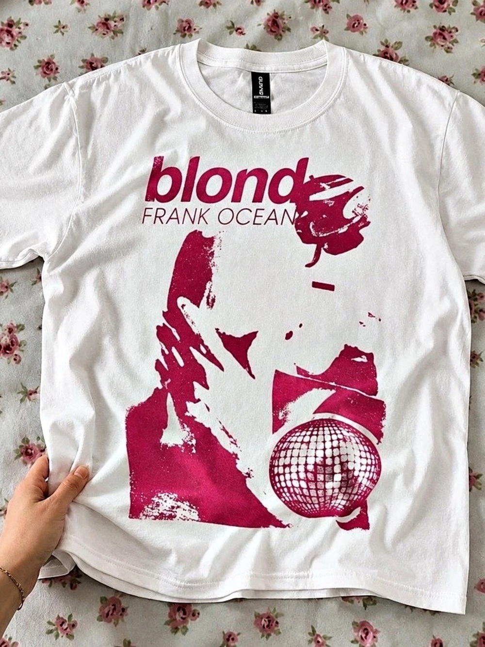 Frank Ocean Blond Graphic Tee in White & Pink